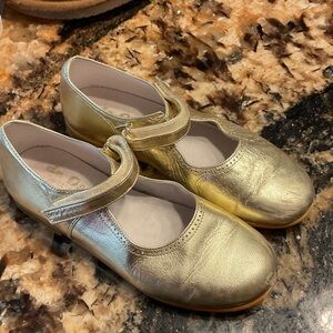 Gold Leather de Osu Mary Jane Shoes EURO SIZE 31